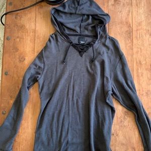 NWOT Bar III waffle hoodie. Grey Large 100% cotton